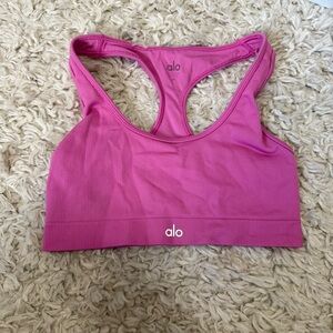 Pink alo logo bra